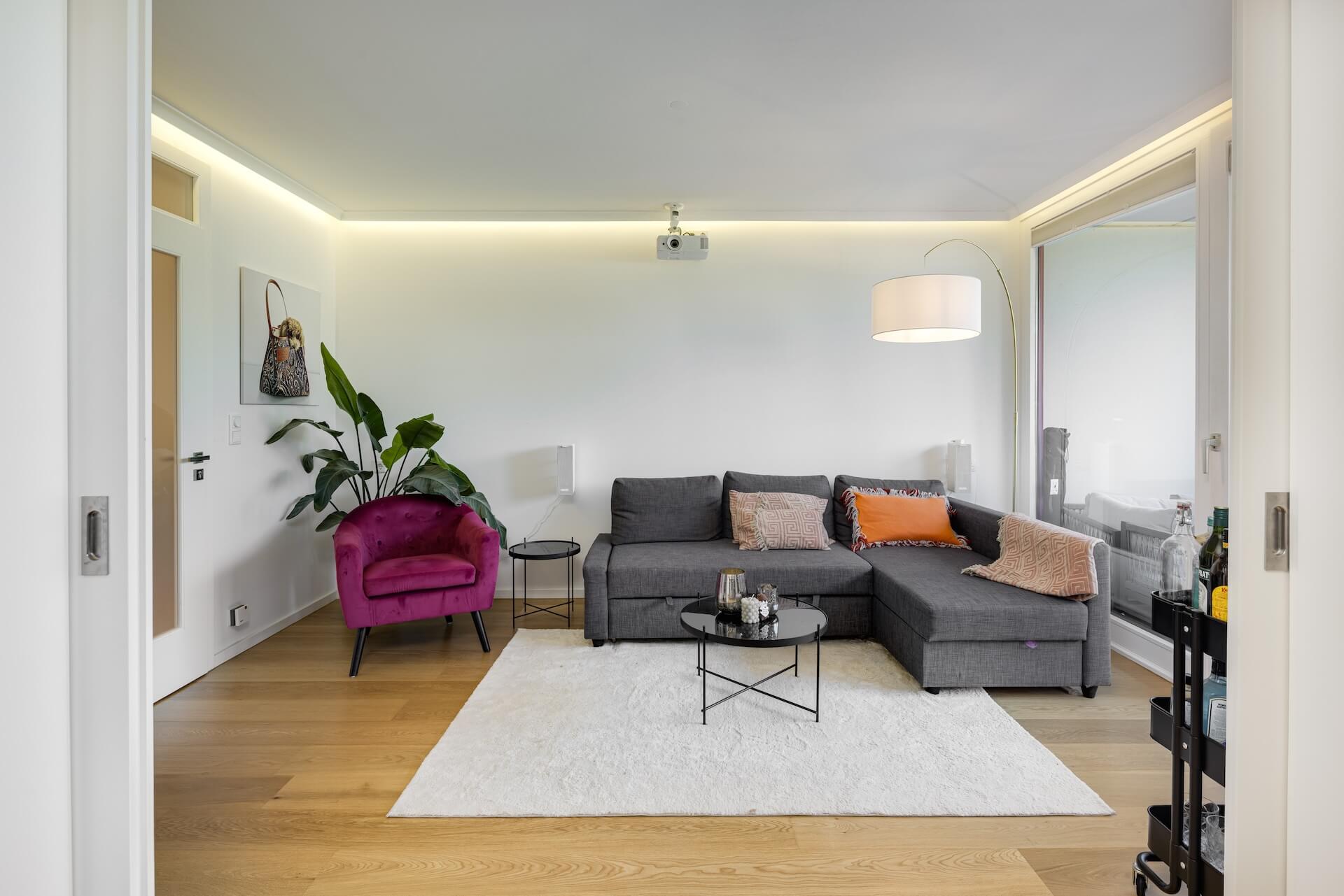 Wohnzimmer mit Schiebetüre