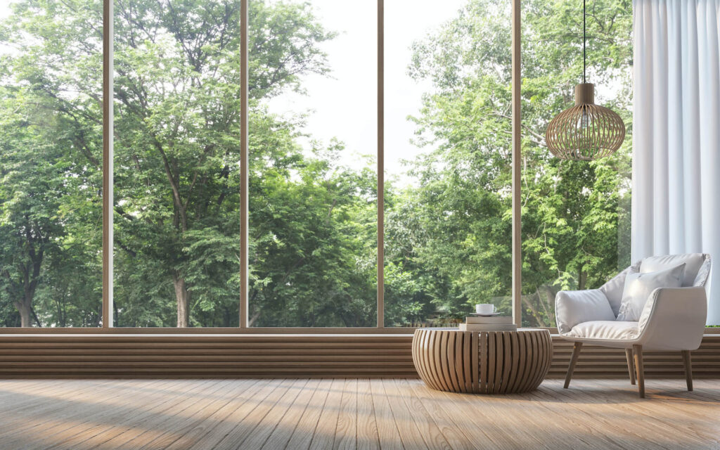 Raum mit Glasfront 2